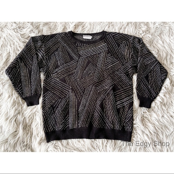 Vintage Sweaters - Personal | Vintage Geometric Metallic Ugly Sweater